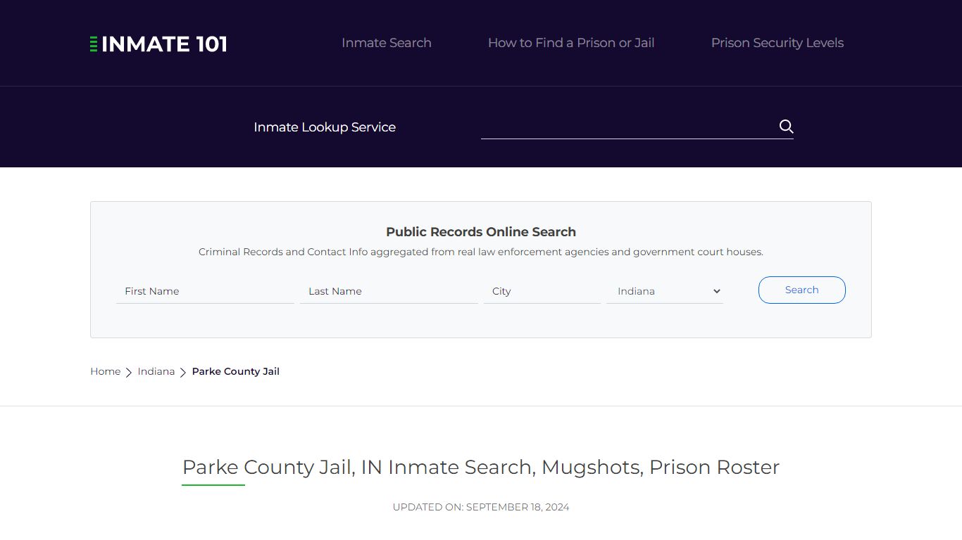 Parke County Jail, IN Inmate Search, Mugshots, Prison Roster