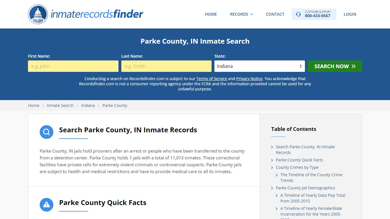 Parke County, IN Inmate Lookup & Jail Records Online